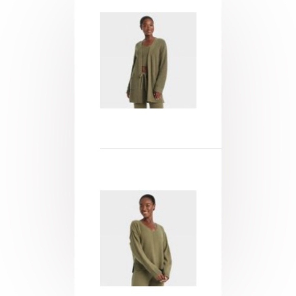 Auden Olive Green Women's knit loungewear set